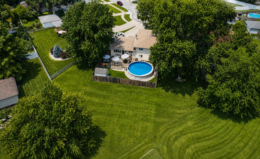 aerial of pool