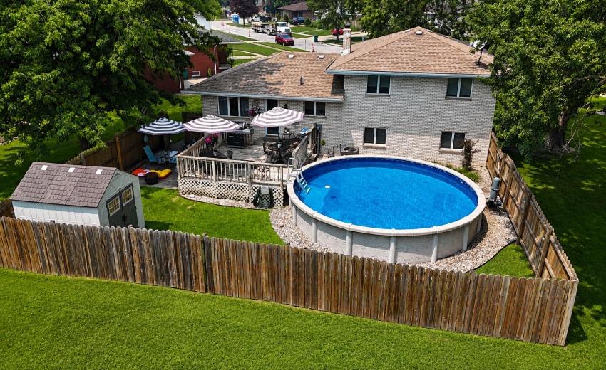 aerial of back yard