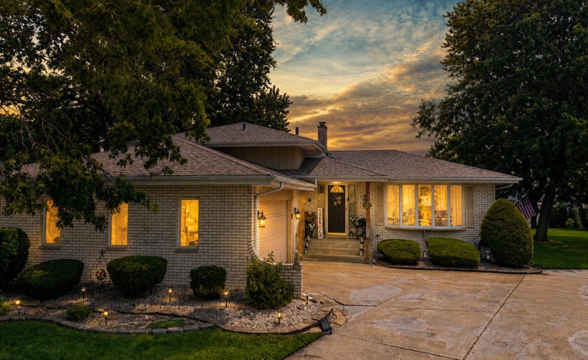 front at dusk