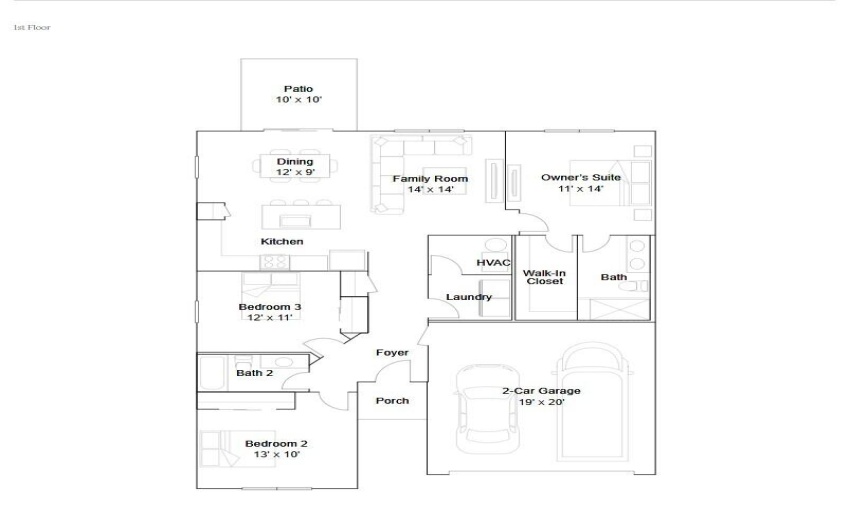 Brighton floor plan 1st floor 1455 sf 3