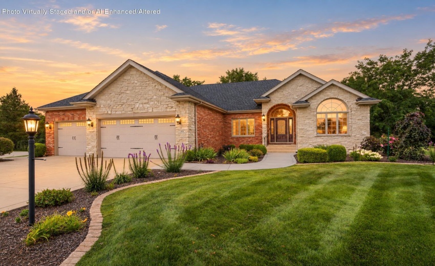 Luxury home in soft sunset light