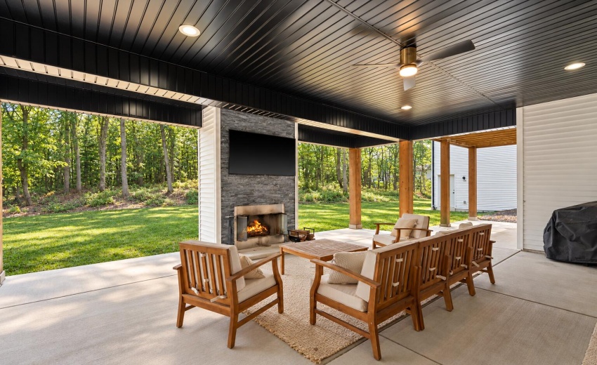 Late summer woodland patio retreat