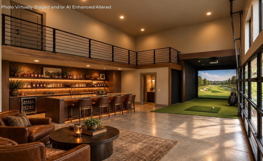 Luxury bourbon lounge and golf simulator