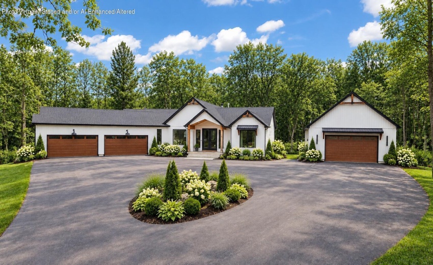 Refined summer landscaping with white hy