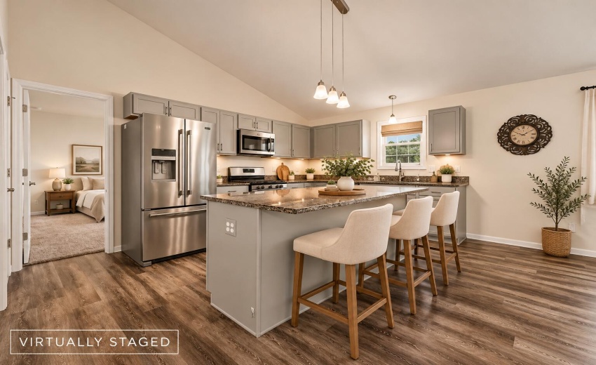 Warmly Staged Modern Farmhouse Kitchen