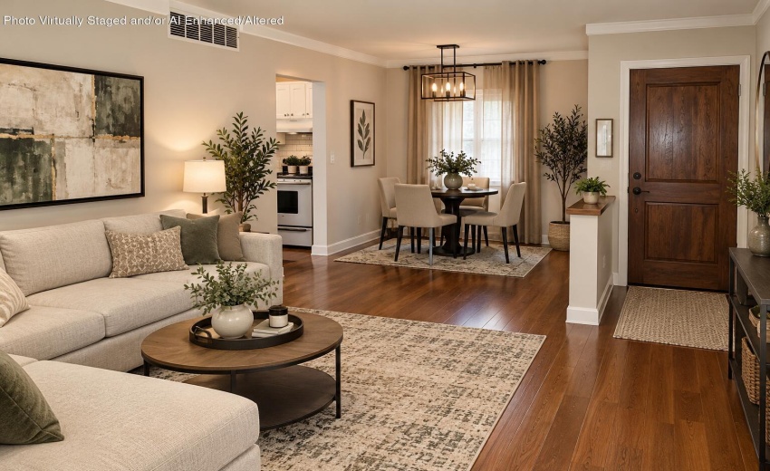 Warm Neutral Open-Concept Living Space