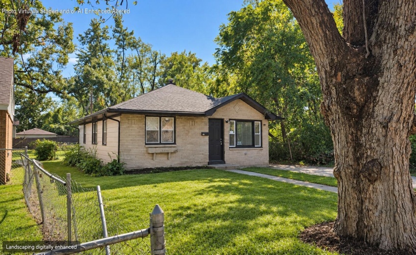 Freshly landscaped home exterior