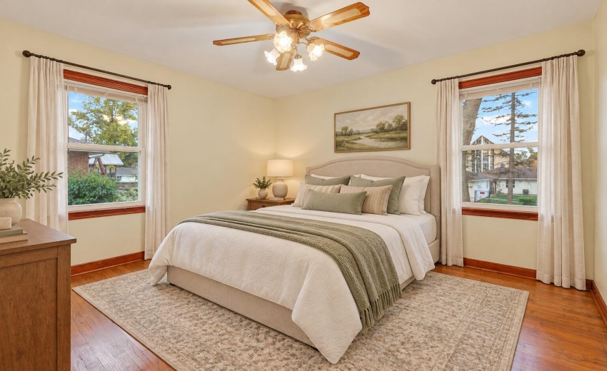 Inviting Sage and Cream Bedroom (1)