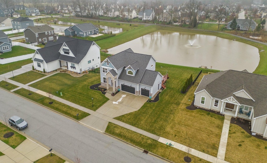 Aerial View with Pond