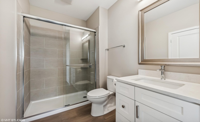 Lower level restroom