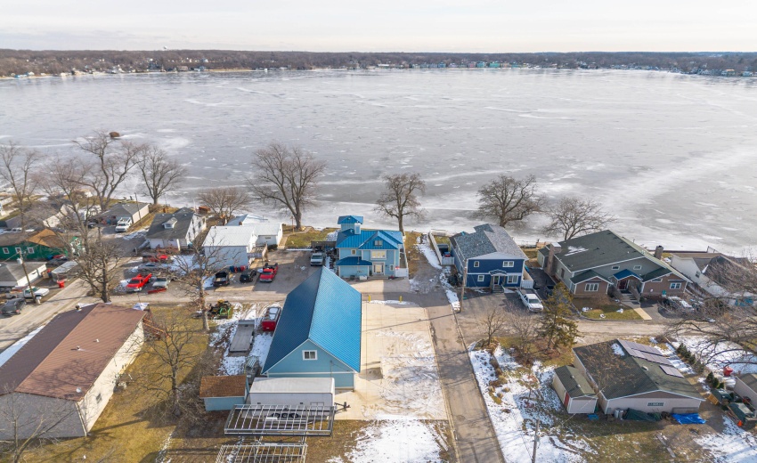 Drone view from street