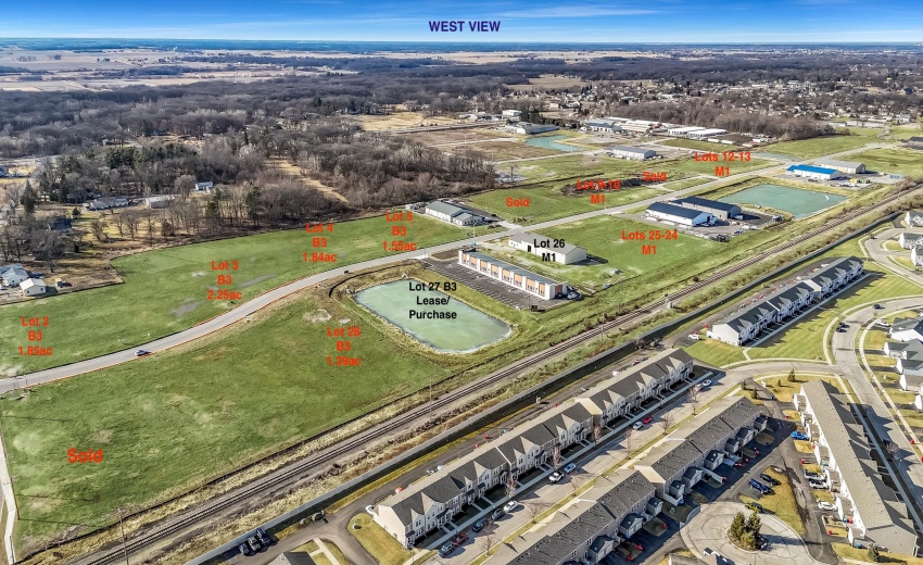 West view all lots labeled