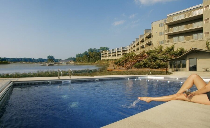 Lakeside swimming pool