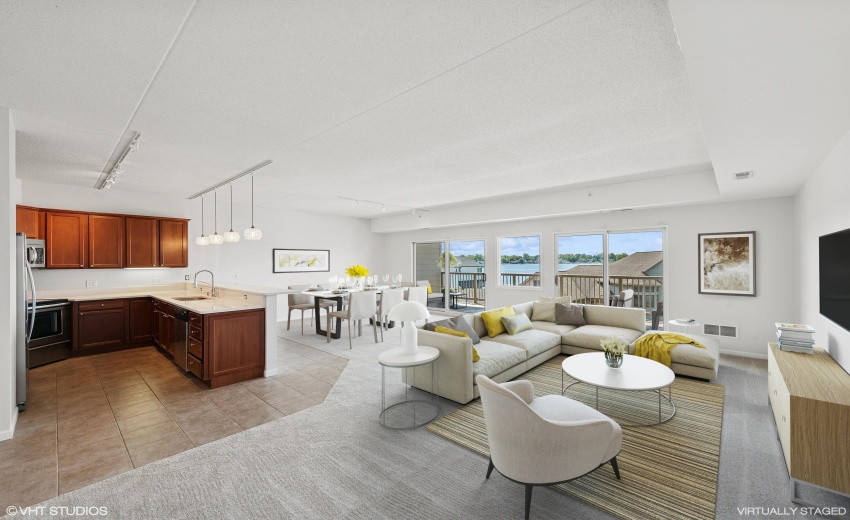 Spacious Great Room with Lake Views