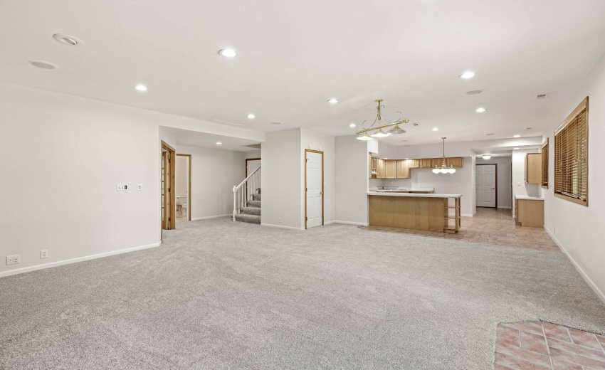 45 walk out into kitchen