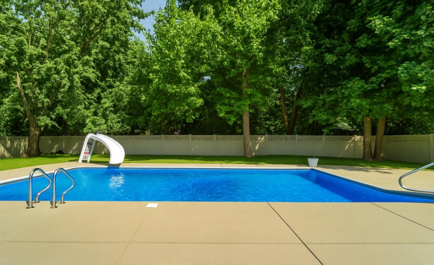 Sunny Poolside Retreat with Slide