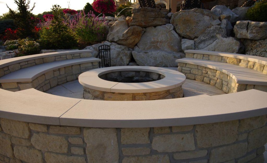 459 Surrey Hill Lane firepit close up