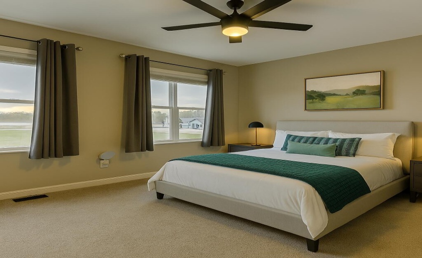 Virtually staged bedroom 2nd floor