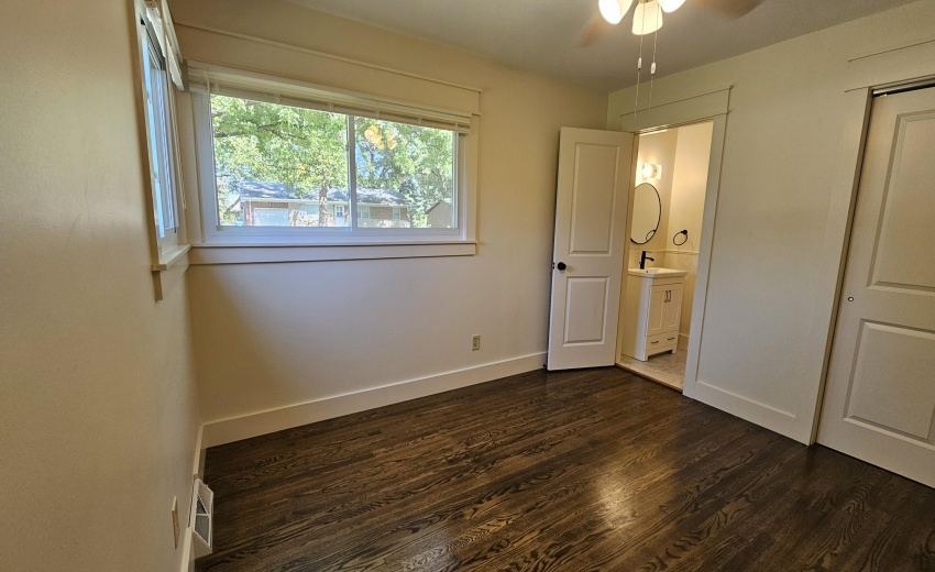 Bedroom with half bath