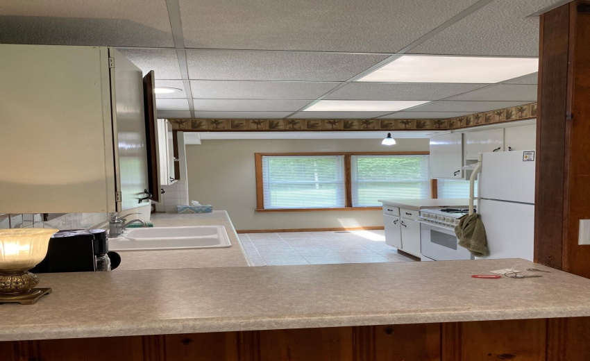 Kitchen from dining area