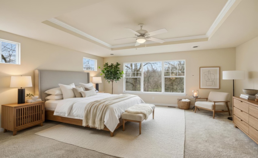 22 primary bedroom staged