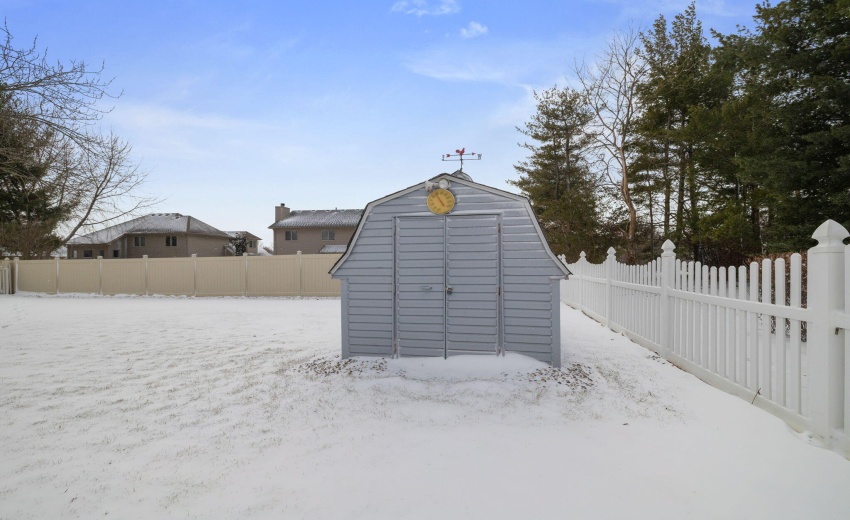 Storage shed in backyard
