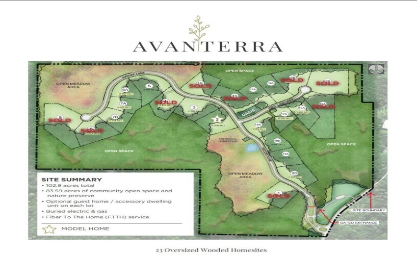 Avanterra Lot Map