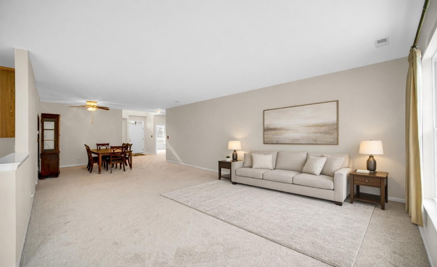 Living room virtually staged