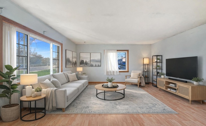 virtually staged living room