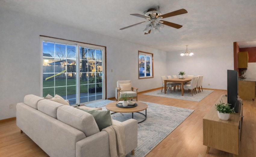 Virtally staged Dining living