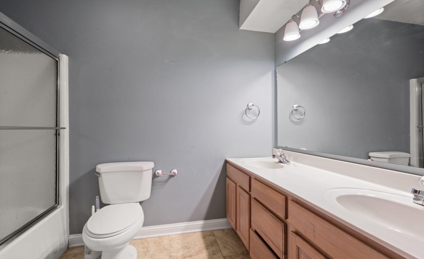 Basement Bathroom with Double Vanity