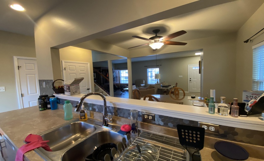 Kitchen to dining to living room