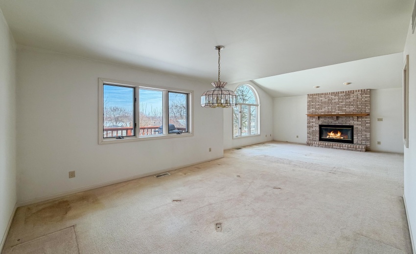 Dining Room with Fireplace View