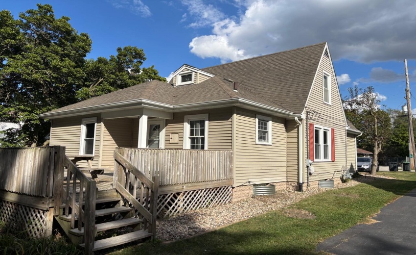 Exterior back view of deck