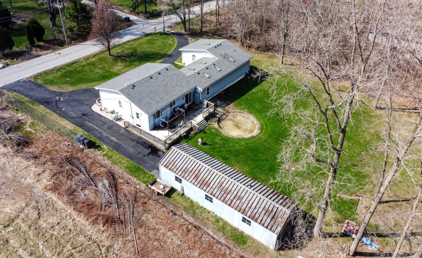 Aerial View with Garage