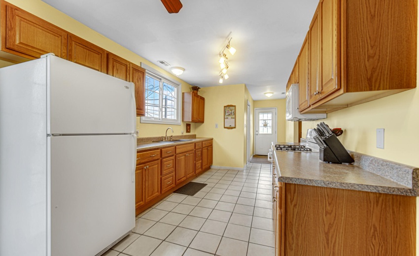 Kitchen View toward Side Entrance