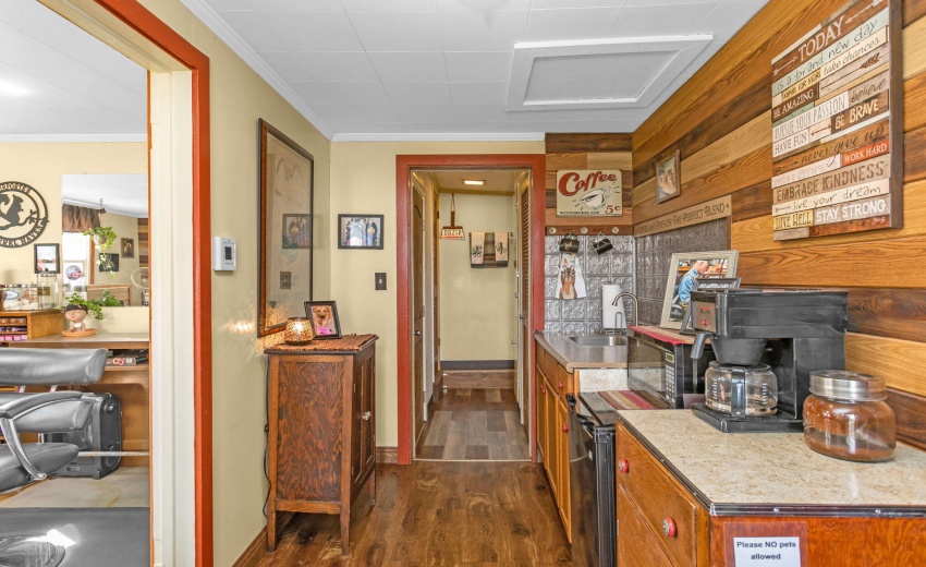 Spacious Hallway with Coffee Bar