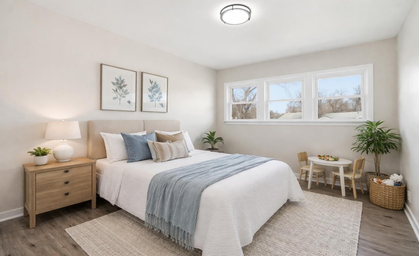 Cozy and peaceful guest bedroom setup