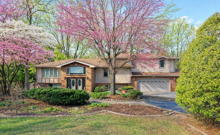 Spring bloom around suburban home