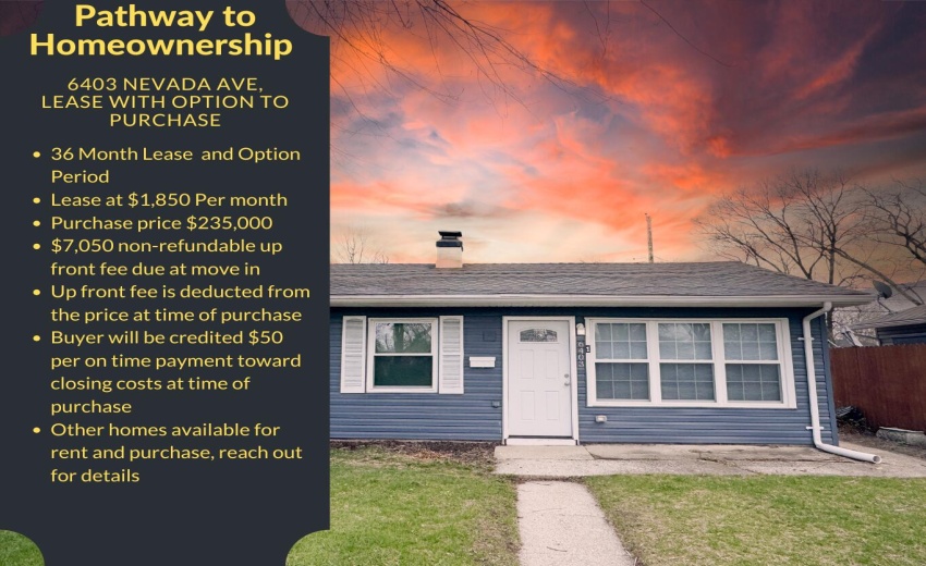 1329 E 50th Ct Gary IN LEASE WITH OPTION