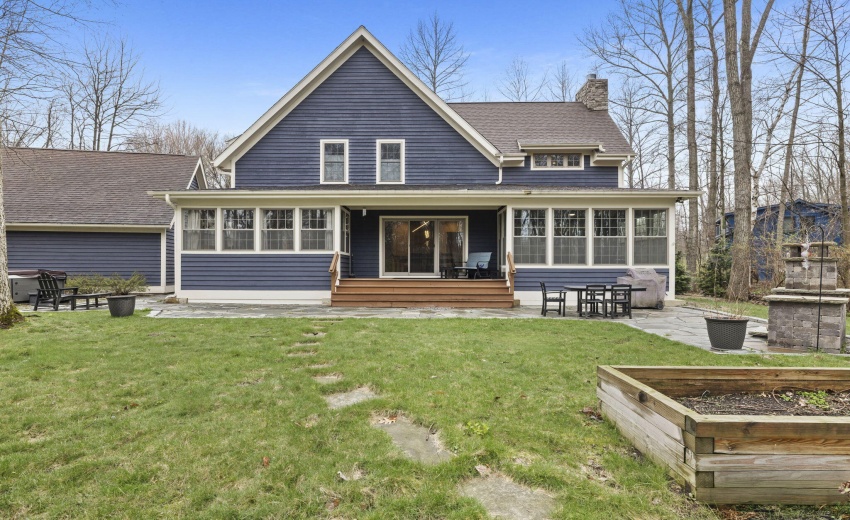 Back yard with Garden Beds