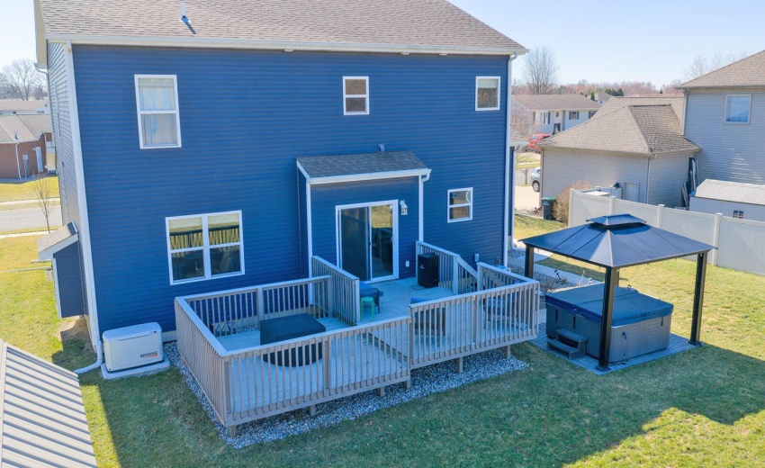 drone back of home close up