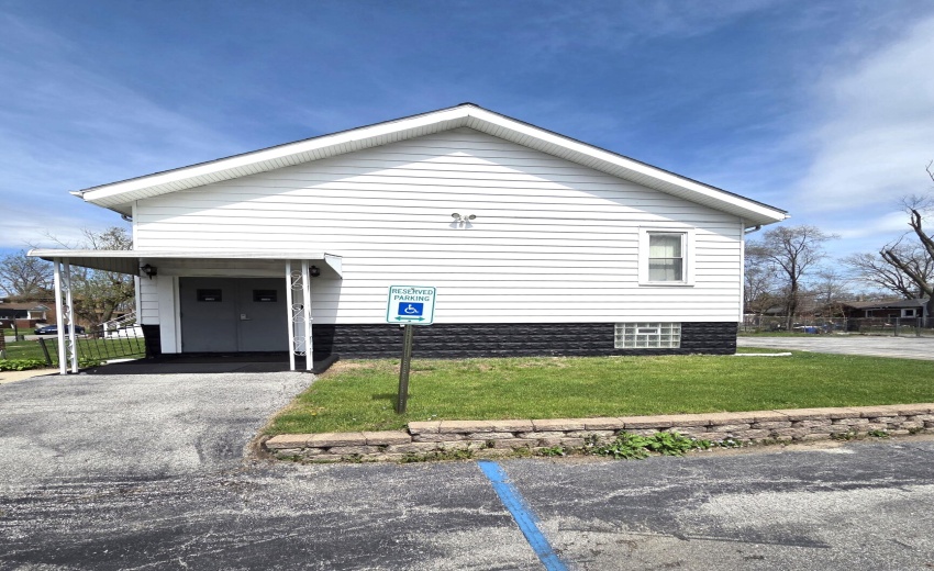 side view with handcap parking