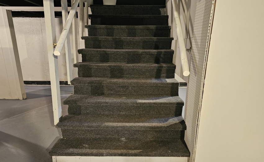 stairs from basement to back door