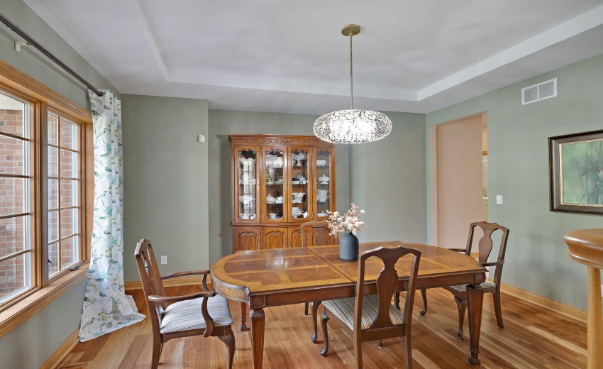 Dining room with hardwood