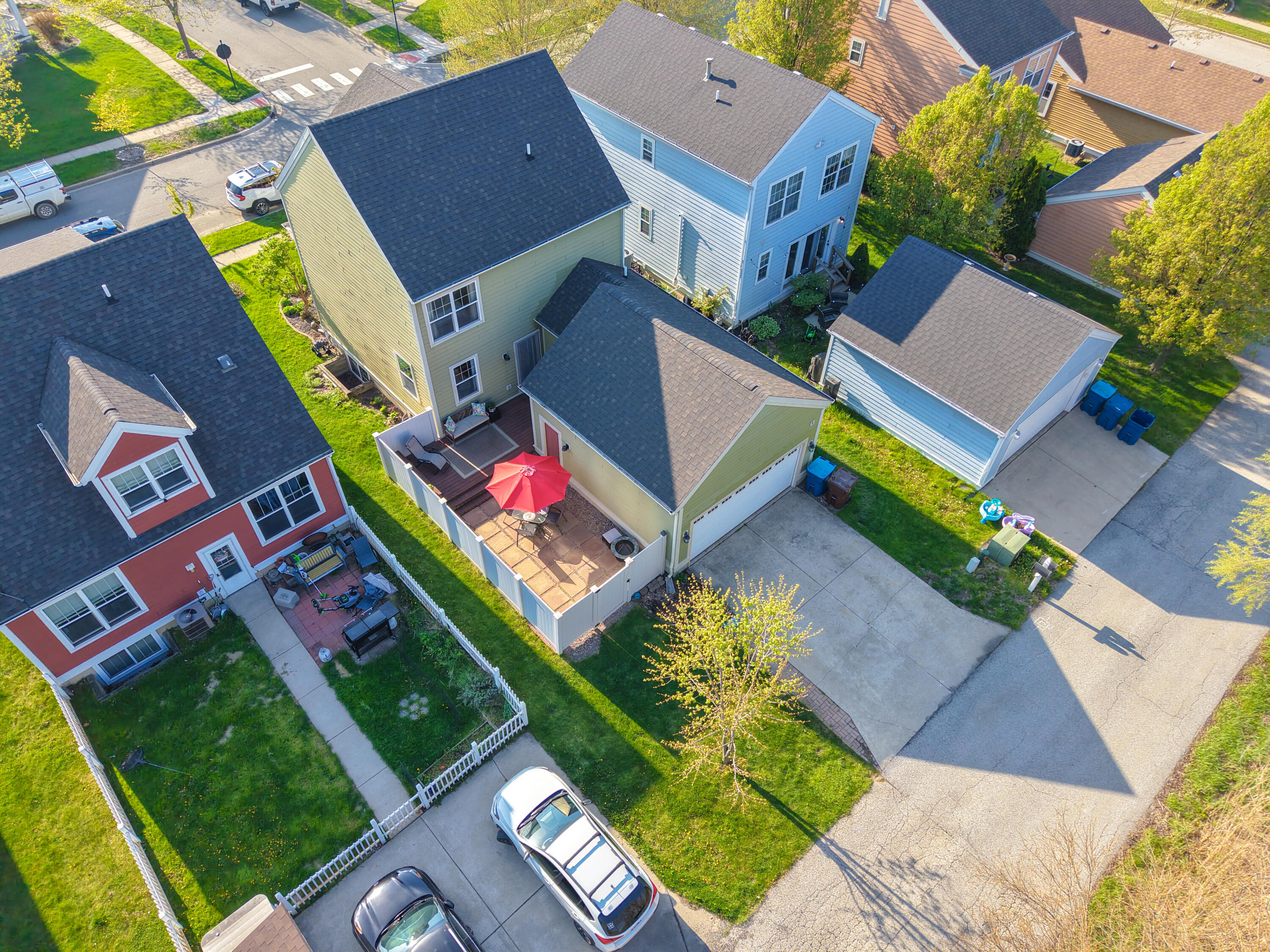 Aerial rear view of property