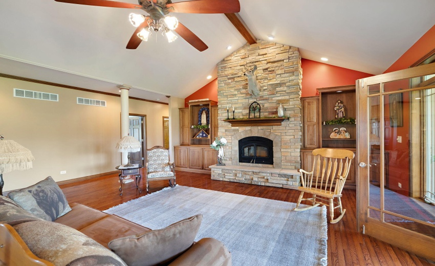 Great room with fireplace