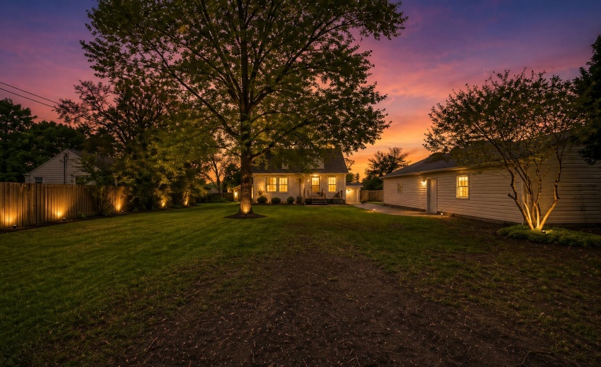 1206 Sycamore st back yard twilight