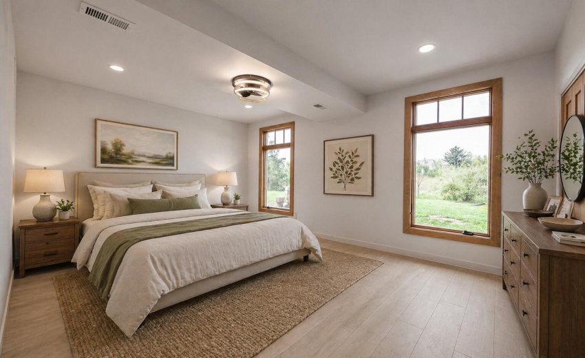 virtually staged basement bed 2