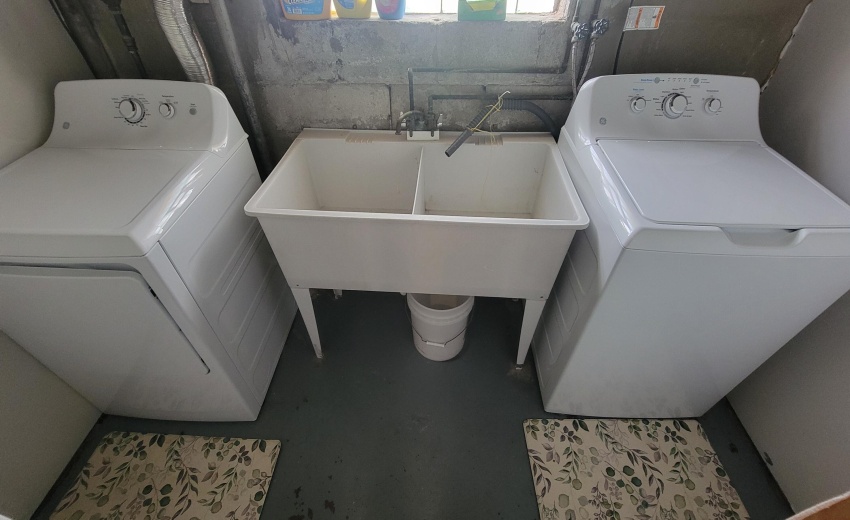 Laundry room in basement